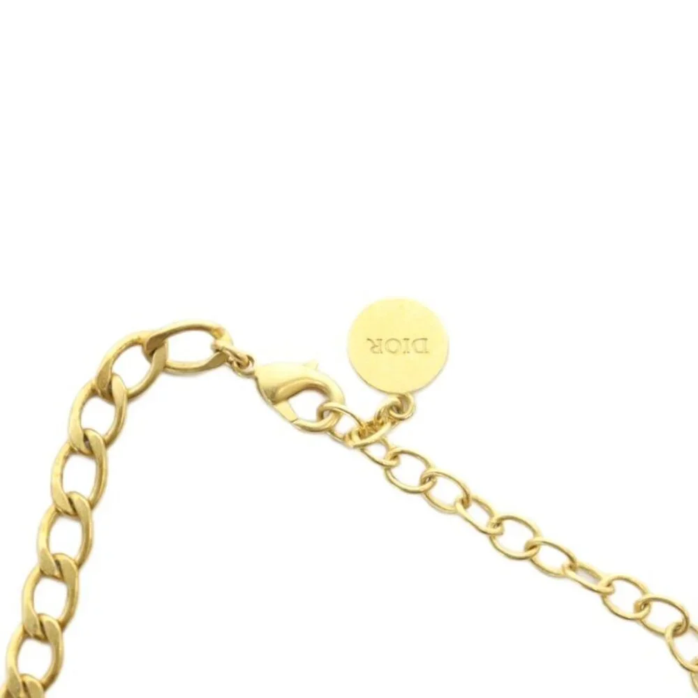 Christian Dior CD Logo Necklace Accessories Pendant GP Gold Color Gold GY18 - Picture 6 of 8